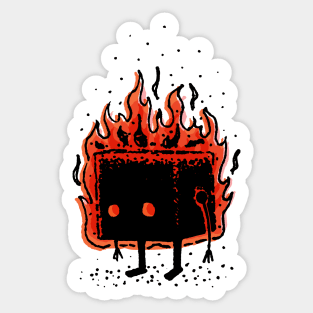 This Box Is On Fire Sticker